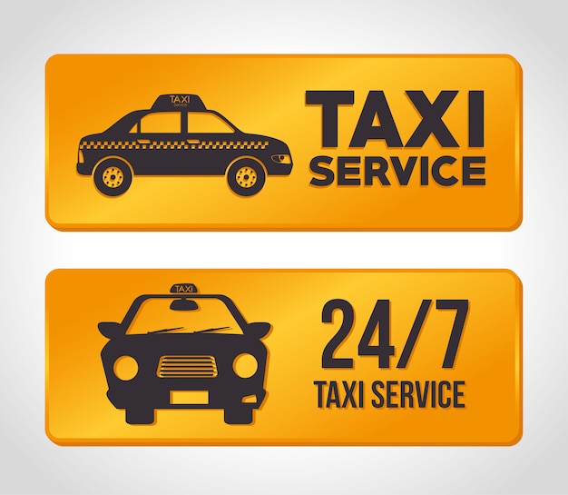 Progettazione di taxi, illustrazione vettoriale.