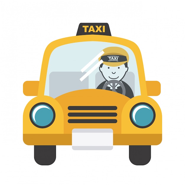 Progettazione del taxi sopra l'illustrazione bianca di backgroundvector