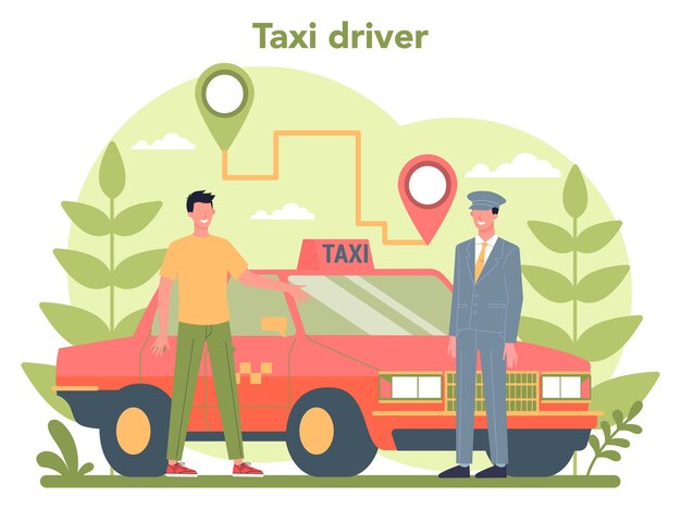 Taxi dienstverleningsconcept