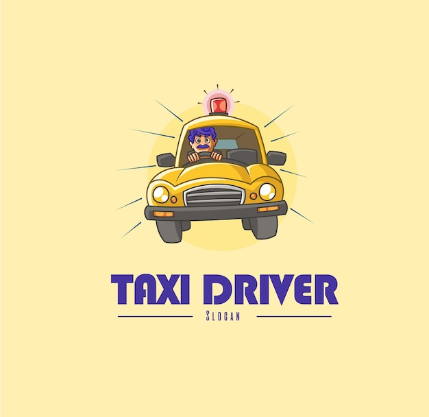 Taxi driver vector logo design template