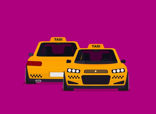 Taxi graphic design in flat style