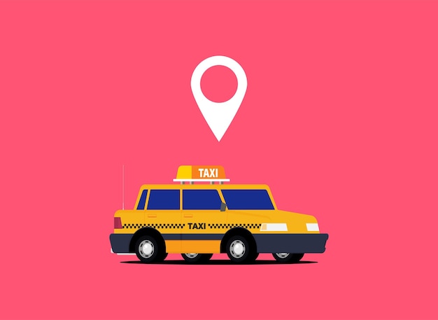 Taxi graphic design in flat style