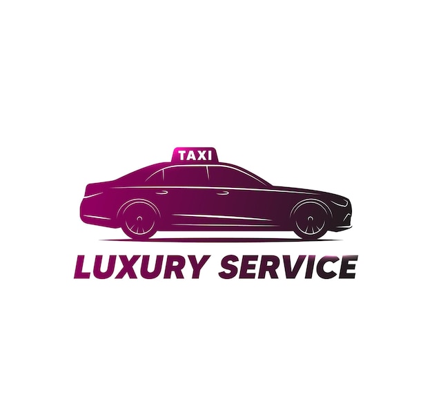 Vector taxi logo luxe auto silhouet business class taxi luxe service