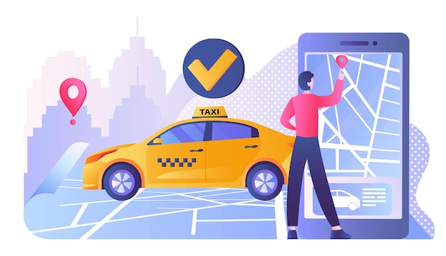 Vector taxi service concept