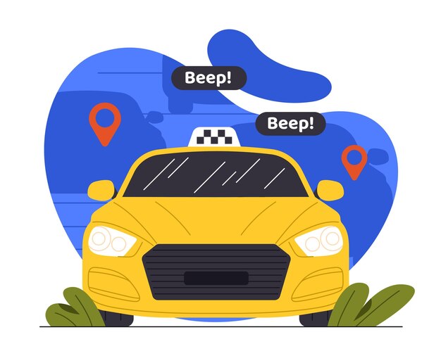 Taxi service vector concept