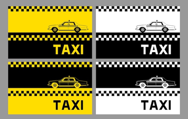 Taxi service visitekaartje set met lege ruimte voor inscripties en telefoonnummer