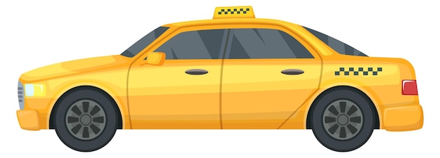 Taxi side view Passenger service yellow auto