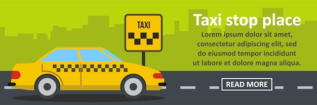 Taxi stop plaats banner horizontaal concept