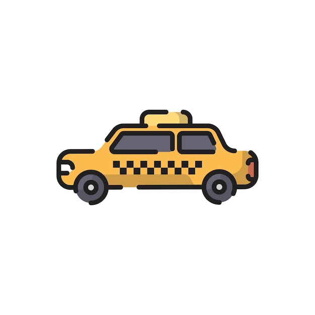 Taxi transport vector platte stijl cartoon