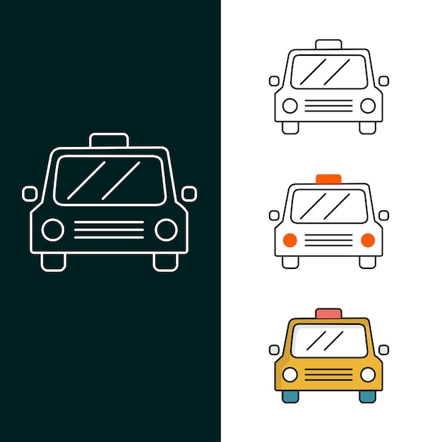 Taxi Vecto Icon Design (ontwerp van het icoon van de taxi)