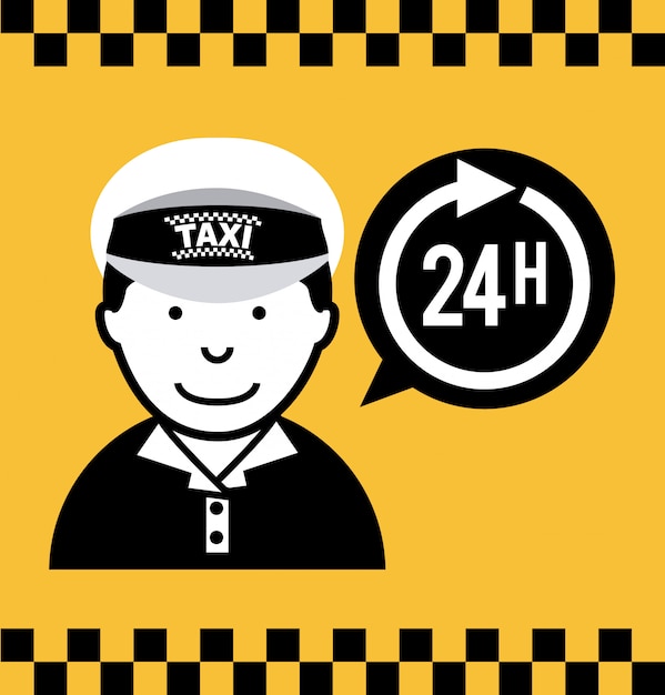 taxiontwerp over gele backgroundvectorillustratie