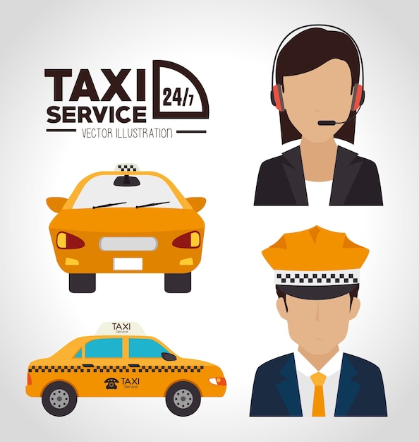 Taxiontwerp, vectorillustratie.