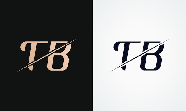 TB Letter Logo Design Vector Template Gouden en zwarte Letter TB Logo Design