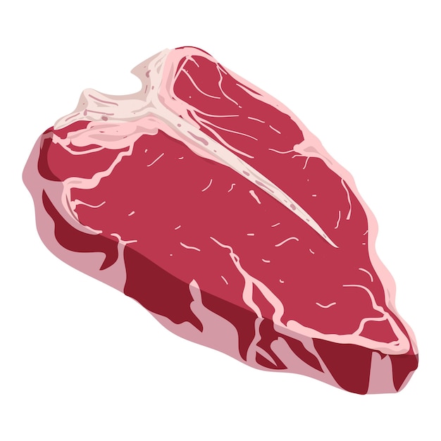 Tbone ステーキ アイコン 白い背景で隔離の web デザインのための Tbone ステーキ ベクトル アイコンの漫画
