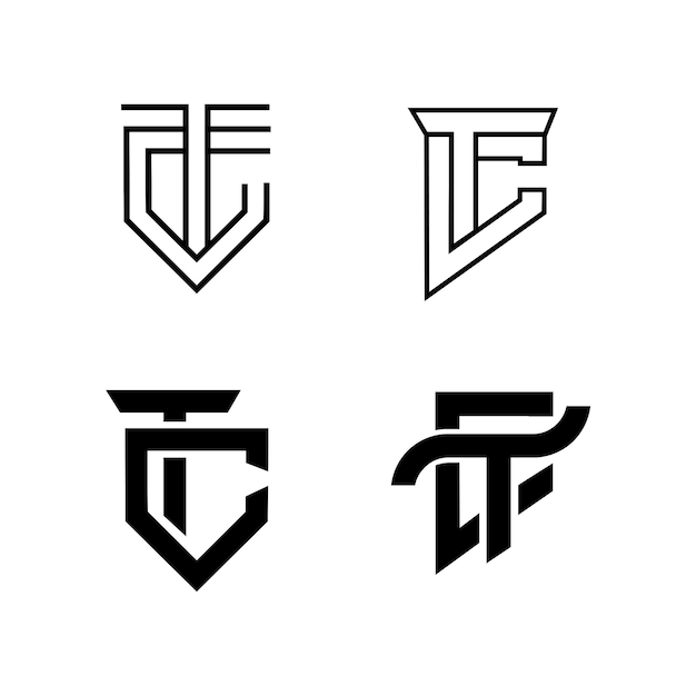 tc ct letter logo icon design