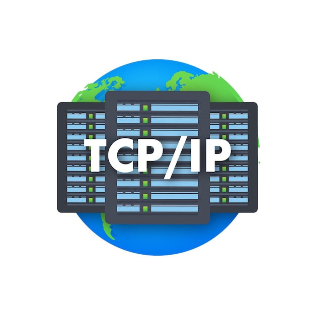 TCP IP Transmissie Controle Protocol Internet Protocol Vector stock illustratie