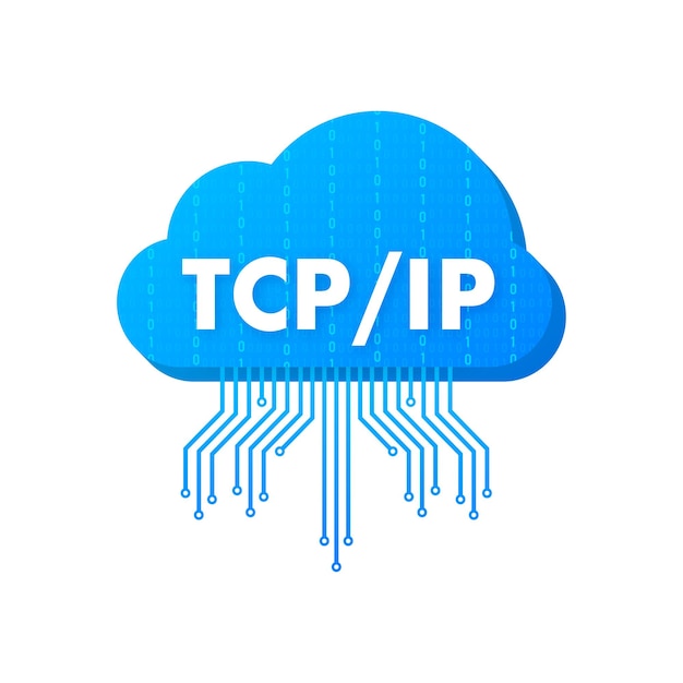 Illustrazione di riserva di vettore del protocollo di internet del protocollo di controllo della trasmissione ip di tcp