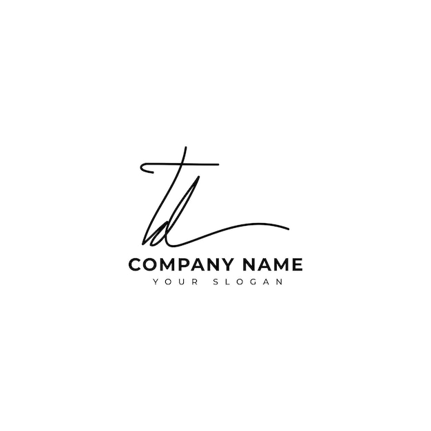 Td Initiële handtekening logo vector ontwerp