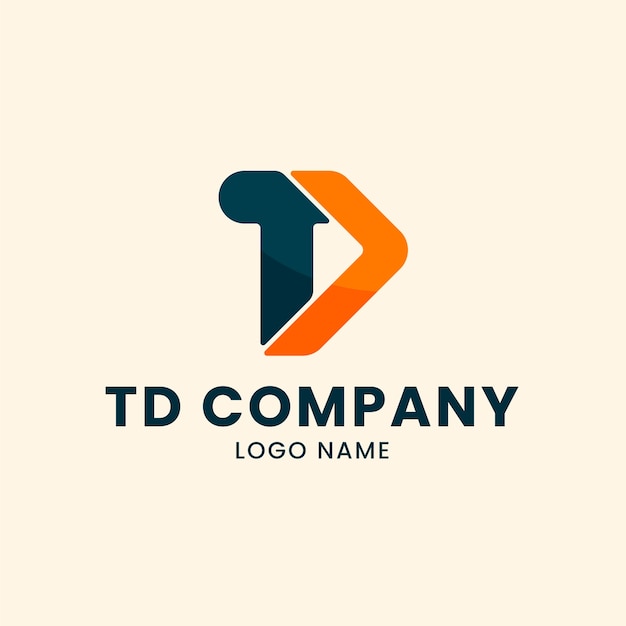 Vettore disegno del monogramma del logo td