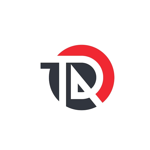 Td 또는 trd 문자 아이콘 일러스트 벡터 디자인