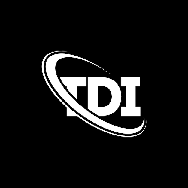 ベクトル tdi のロゴ tdi 字母 tdi 文字 tdi のデザイン tdi のイニシャル tdi の円と大文字のモノグラムと結びついたロゴ tda テクノロジー事業と不動産ブランドのタイポグラフィー