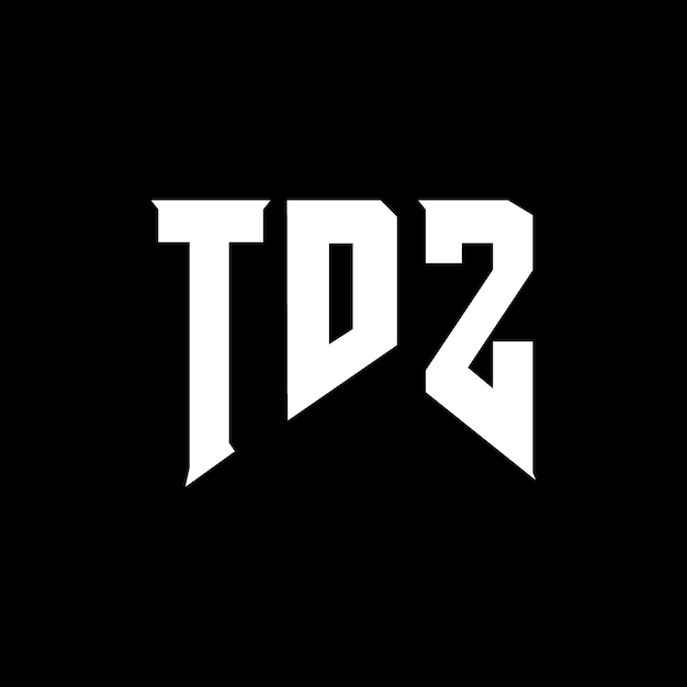 テクノロジー会社 TDZ のロゴデザイン 黒と白の色の組み合わせ TDZ ロゴ デザイン TDZ ベクトル TDZ デザイン IDZ アイコン TDZ アルファベット TDZ タイポグラフィー