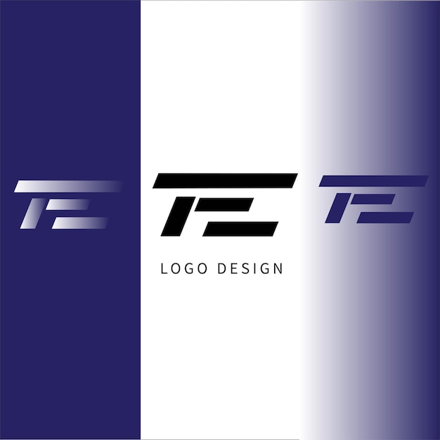 TE initial letter logo design