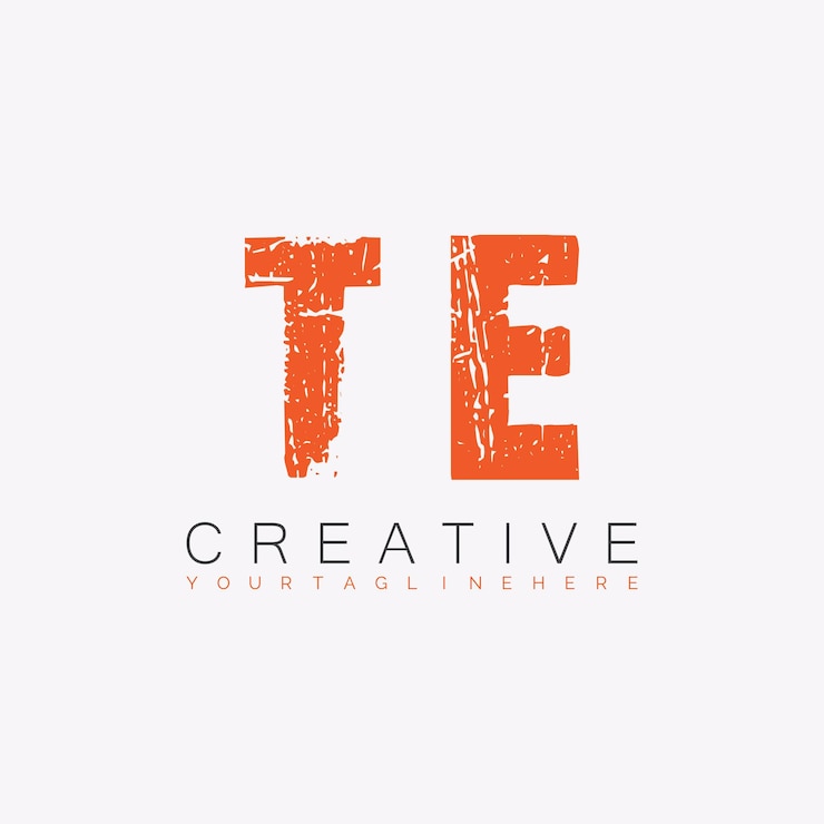 Vector te initial monogram logo with letter creative design