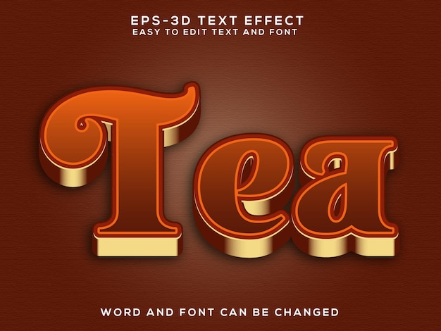 Tea 3d text