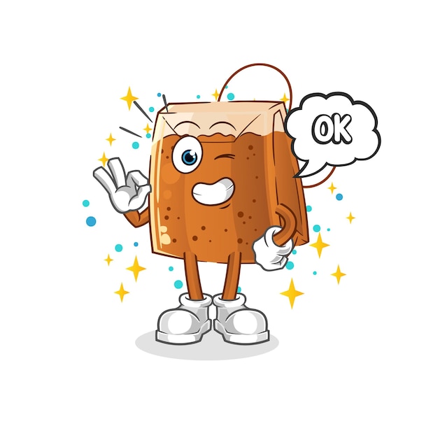 Tea bag agree mascot cartoon vector