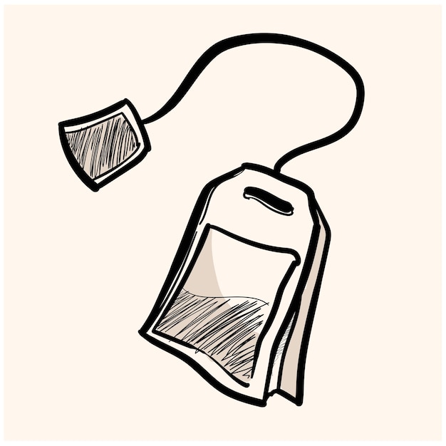 Tea Bag a hand drawn vector illustration of a tea bag