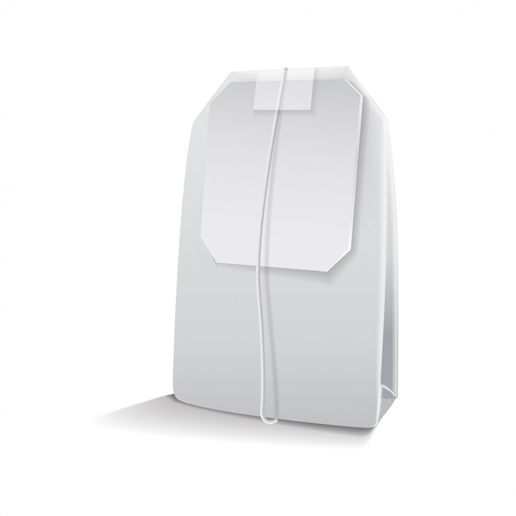 Vector tea bag mock up with empty white label