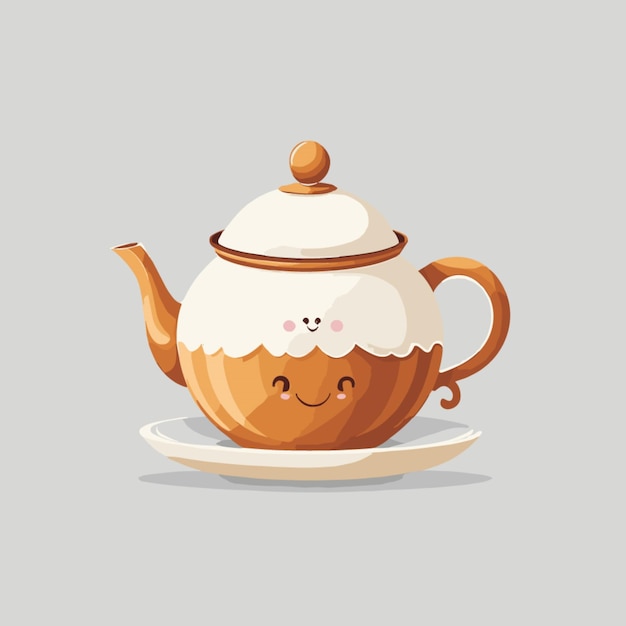 Tea cartoon vector on white background