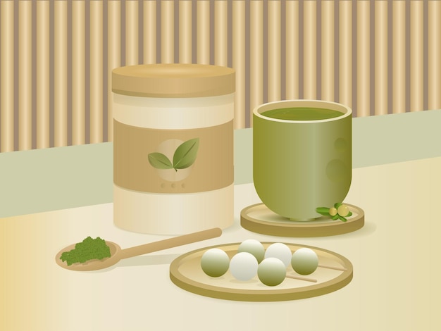 Vector tea ceremony elements set