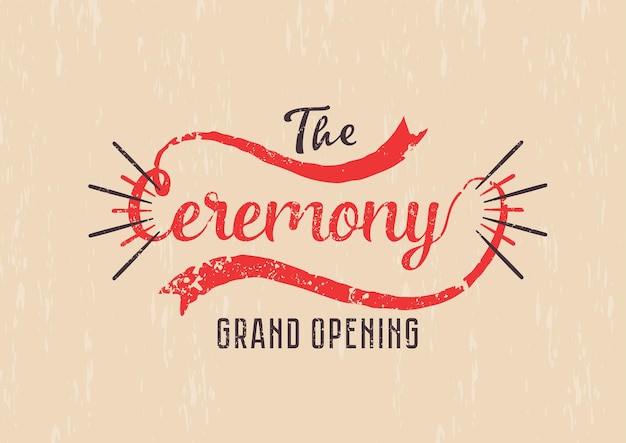 Vector tea ceremony grand opening poster grungy design