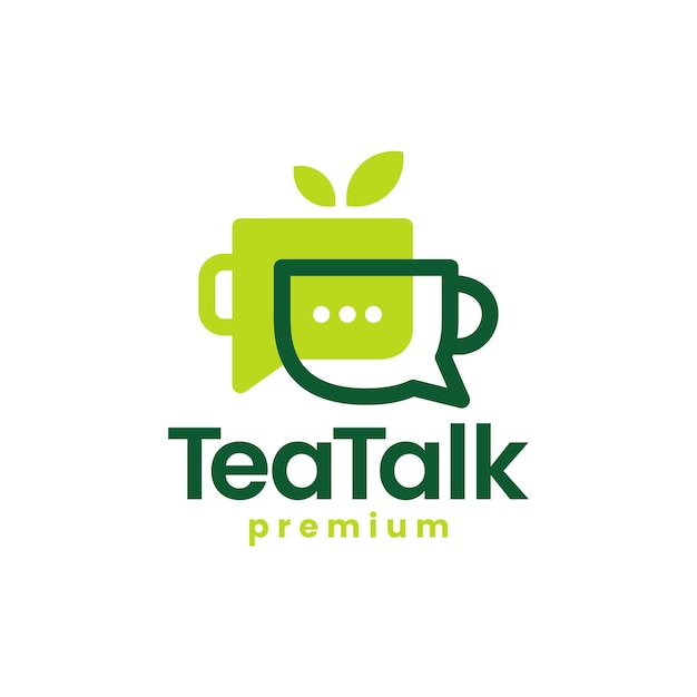 Tea Chat Talk Bubble Logo Vector Icon Illustratie