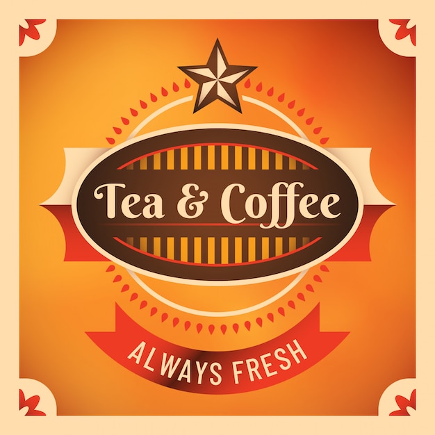 Vector tea and coffee background