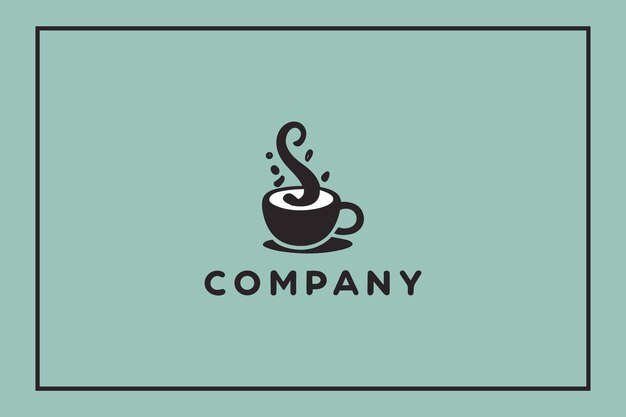 Tea and coffee cup vector art logo design