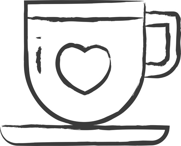 Vector tea cup hand drawn vector illustration