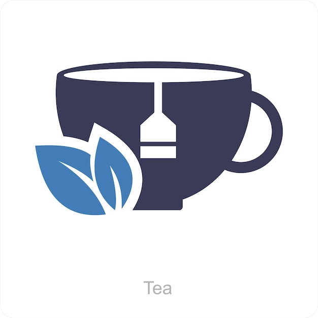 Tea and cup icon concept