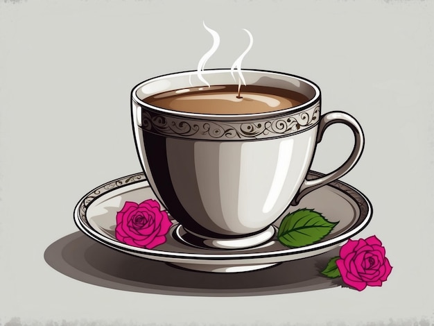 Tea Cup Of Love Vector