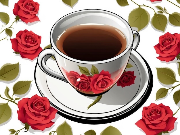 Tea Cup Of Love Vector