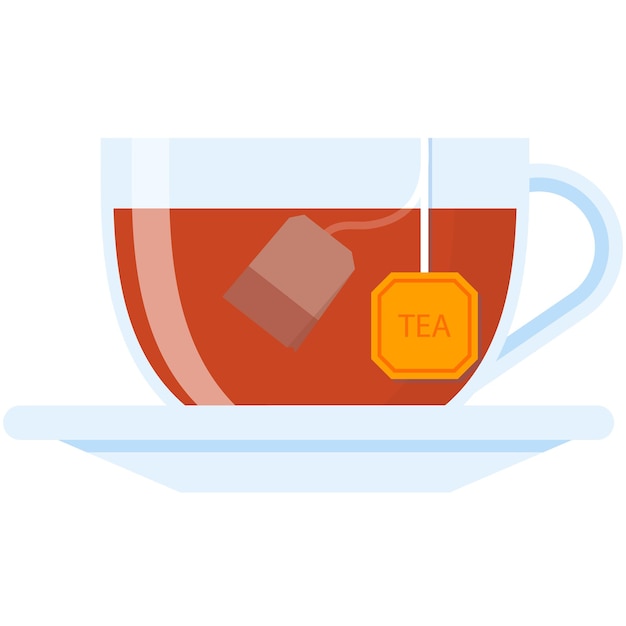 Vector tea cup vector icon isolated illustration on white