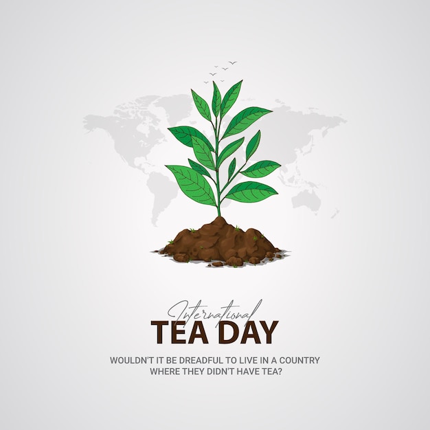 Чайный день чайное дерево бесплатный вектор