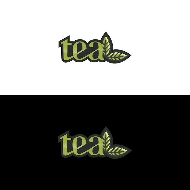 Vector tea drink leaf logo template