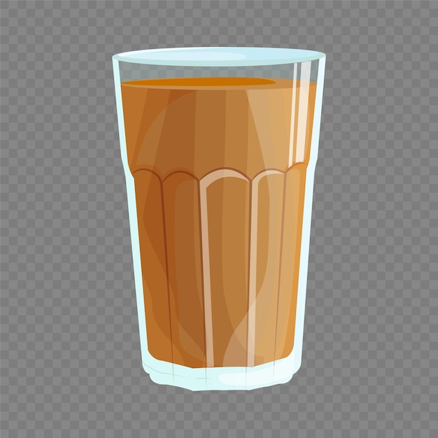 Tea glass 3d rendering illustration transparent background.