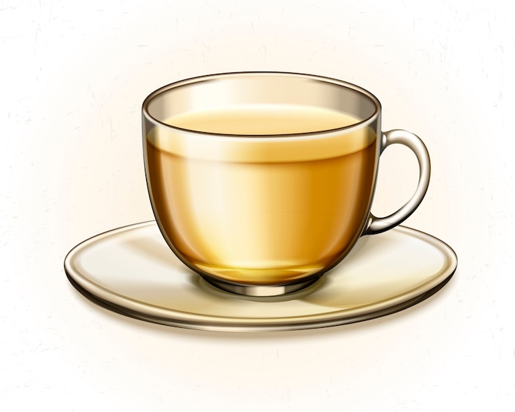 वेक्टर tea in glass cup  on white background