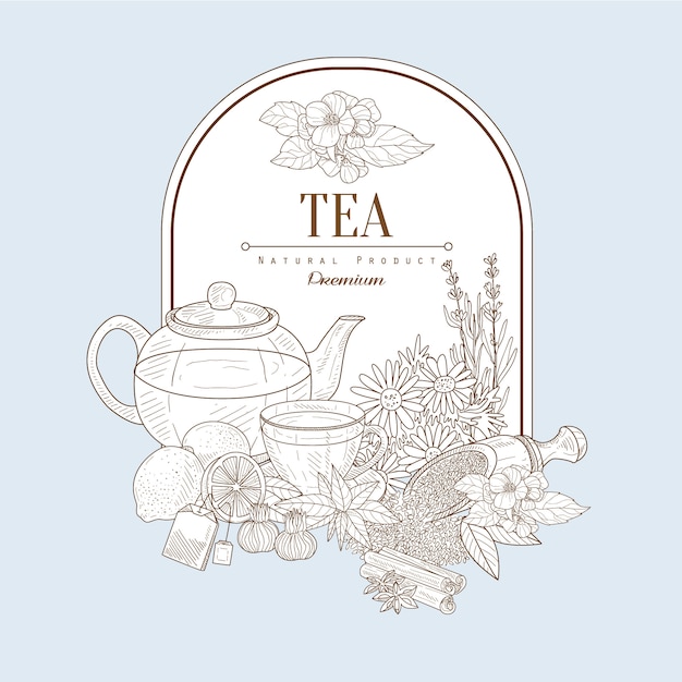 Vector tea,   illustration banner