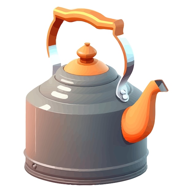 Vector tea kettle on a white background handdrawn illustration isolated on white background in boho style