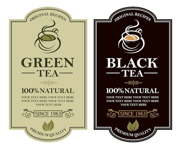 tea labels set